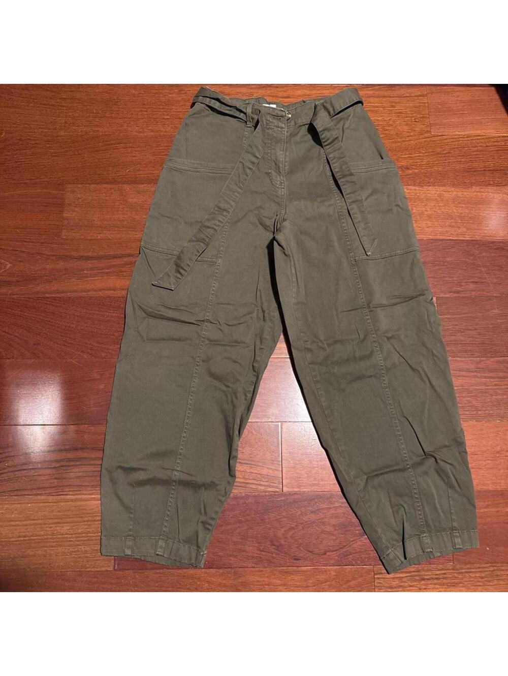M&S Collection Women's Green and Khaki Trousers
